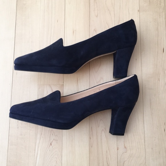 Sacha London Navy Suede Pump Heels - Picture 5 of 8